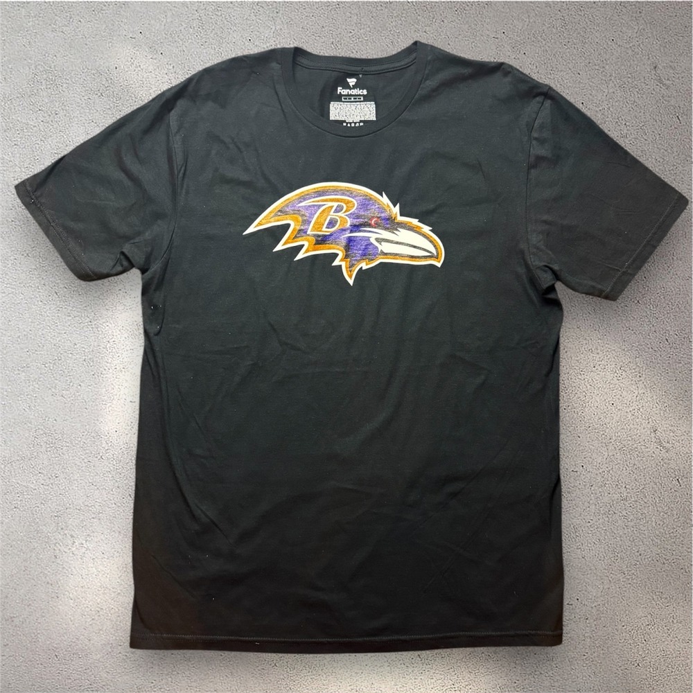 Fanatics Baltimore Ravens Mens Large Black Graphic T-Shirt NFL Football Tee